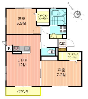 レグルス(2LDK/2階)の間取り写真