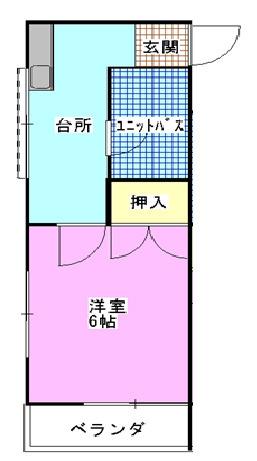 プラザ君津A(1K/1階)の間取り写真