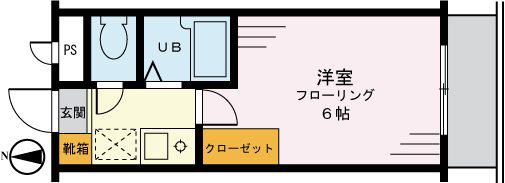 クレール三輪(1K/3階)の間取り写真