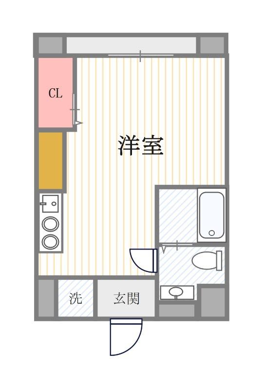 フレアドーム代々木(ワンルーム/2階)の間取り写真