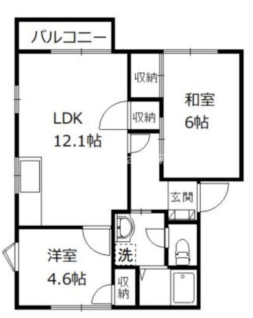 リバーシティB(2LDK/2階)の間取り写真
