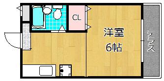 エスポワールU1(ワンルーム/1階)の間取り写真