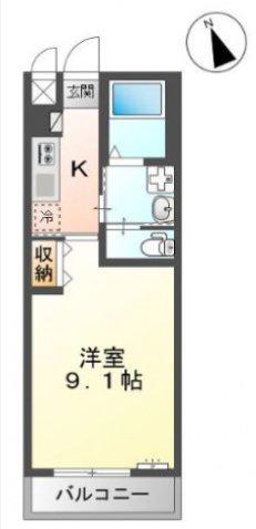 アヴァンティG(1K/1階)の間取り写真