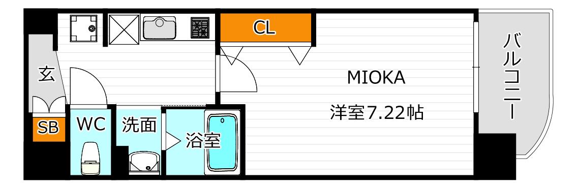 ラグゼ我孫子II(1K/5階)の間取り写真