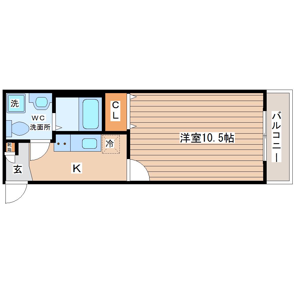 VILLA BALENA(1K/3階)の間取り写真