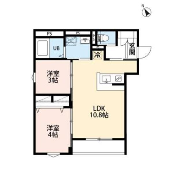 ROBOT HOME 矢部III(2LDK/1階)の間取り写真