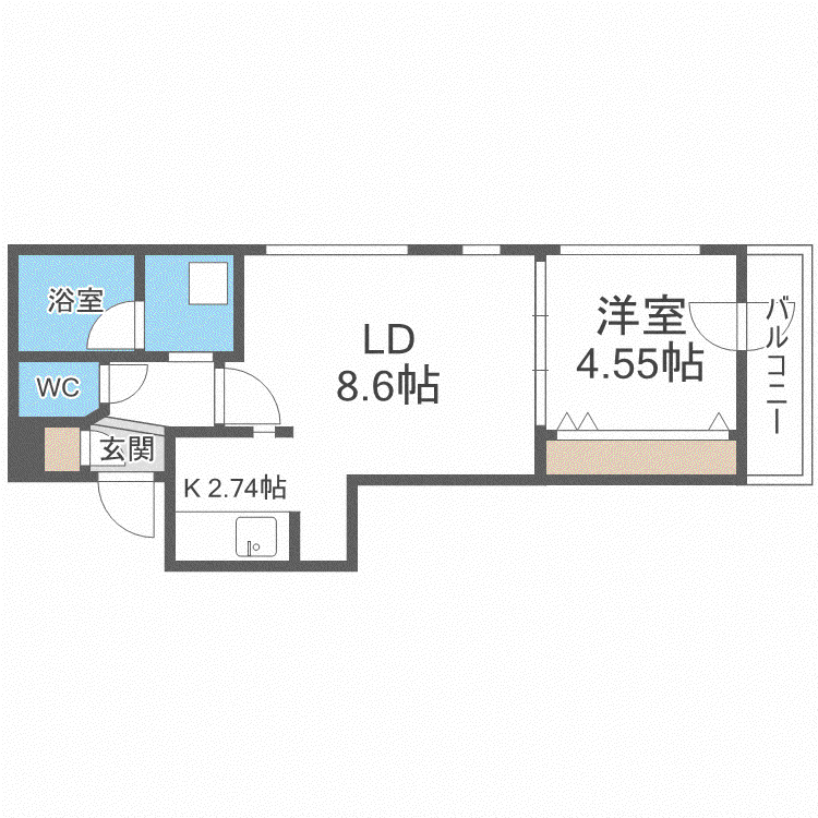 ACUARIO(1LDK/4階)の間取り写真