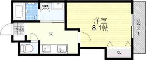 グリーンシャトー北摂(1K/1階)の間取り写真