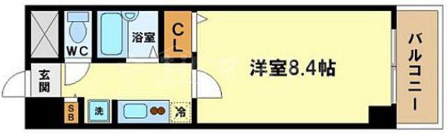 ドミール江戸堀(1K/7階)の間取り写真