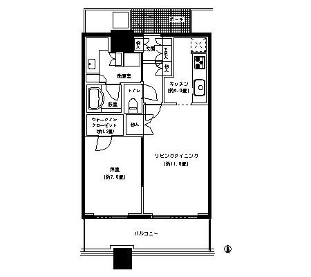 パークタワー横浜ステーションプレミア(1LDK/16階)の間取り写真