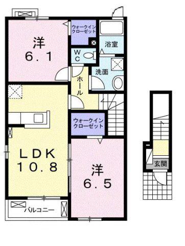 ルミエール(2LDK/2階)の間取り写真