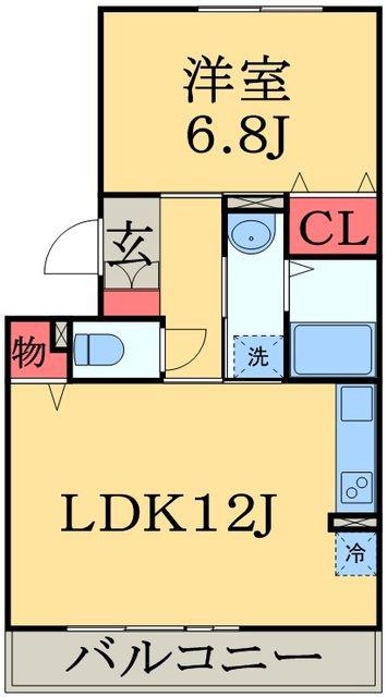 サキクサノ郷Ⅲ(1LDK/1階)の間取り写真