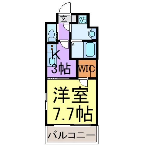 RISINGSUN(1K/3階)の間取り写真