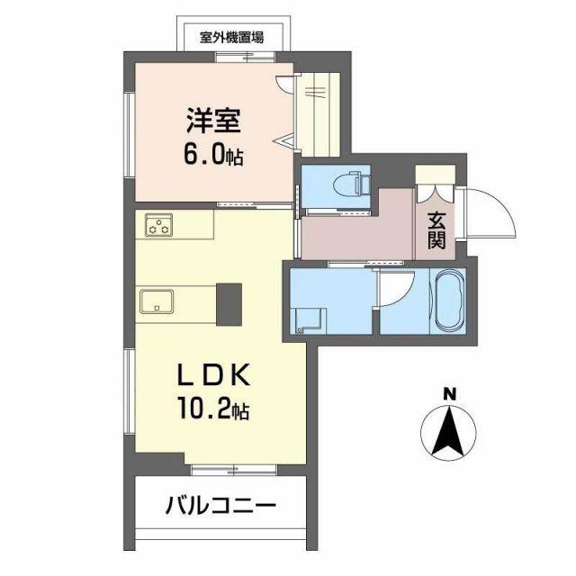 シャーメゾン 京町 A(1LDK/2階)の間取り写真