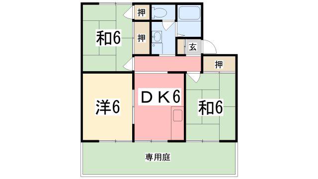 エイシンハイツ(3DK/1階)の間取り写真