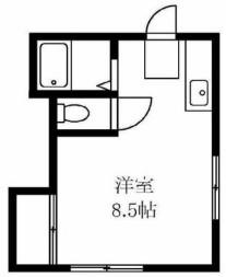 石田コーポ(ワンルーム/3階)の間取り写真