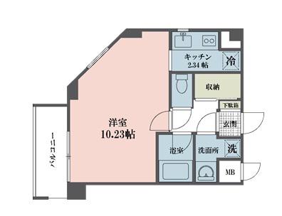 ドゥーエ武蔵小金井(1K/3階)の間取り写真