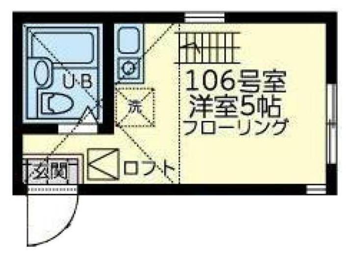 ユナイト黄金町ファンタナモーレ(ワンルーム/1階)の間取り写真