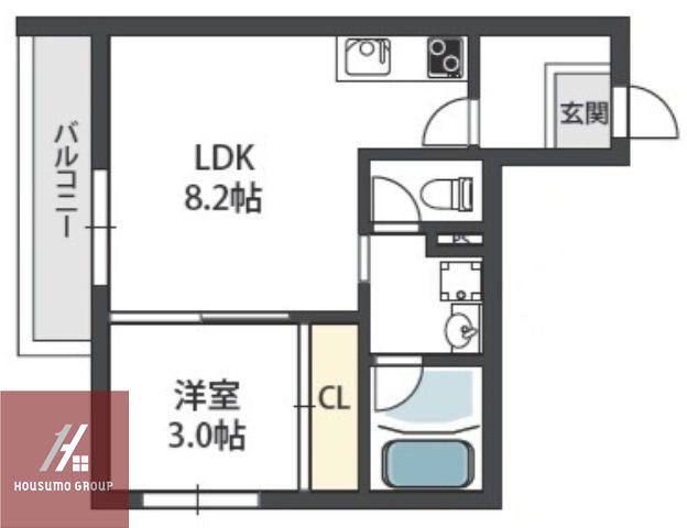 グレースコート蒲生(1LDK/1階)の間取り写真