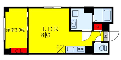 ルミオ王子(1LDK/5階)の間取り写真