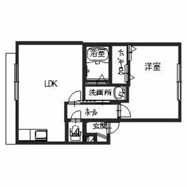 南海本線 松ノ浜駅 徒歩7分 2階建 築23年(1LDK/2階)の間取り写真