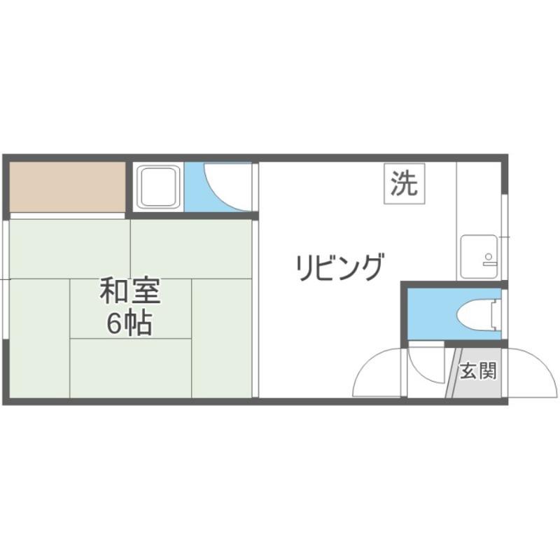 グリーンハイツC(1DK/2階)の間取り写真
