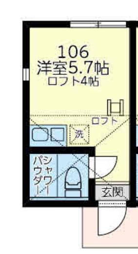 ユナイト小机アンダルシア(ワンルーム/1階)の間取り写真