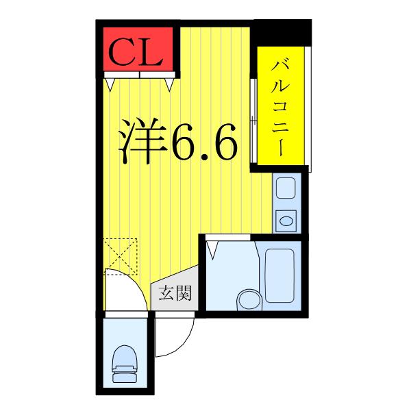 サンモール王子本町(ワンルーム/4階)の間取り写真