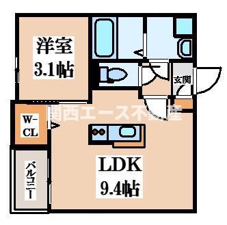 REGALEST鴻池(1LDK/3階)の間取り写真
