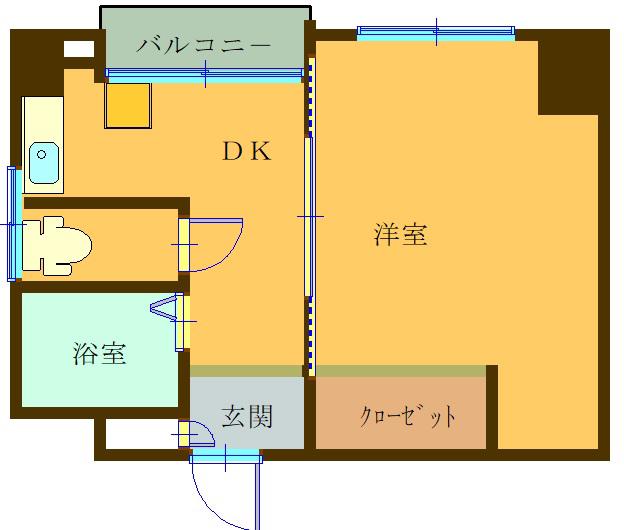 チサンマンション板橋(1DK/3階)の間取り写真
