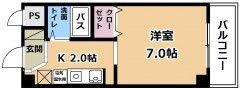 エランビタール(1K/1階)の間取り写真