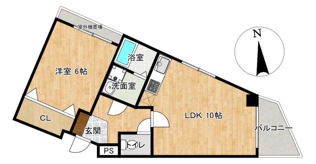 リバーコートFURUKAWA(1LDK/3階)の間取り写真