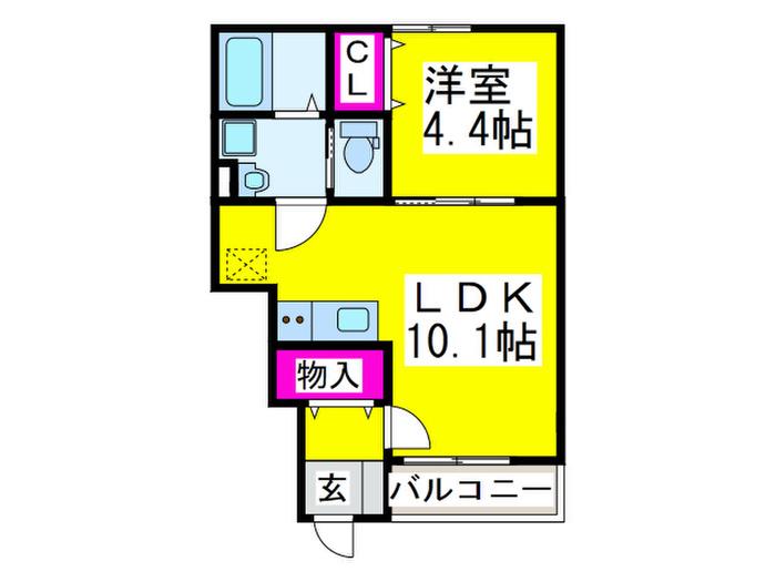 アーバンフォレスト泉大津(1LDK/1階)の間取り写真