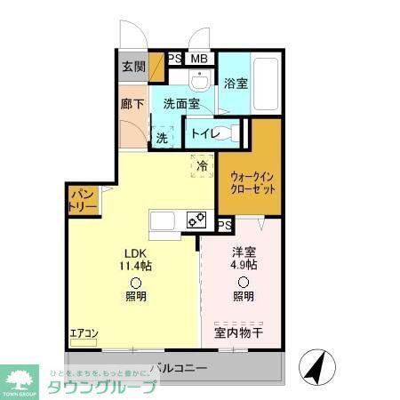 グリーンレジデンスさつき(1LDK/3階)の間取り写真