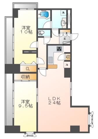 M6BLDG(2LDK/10階)の間取り写真