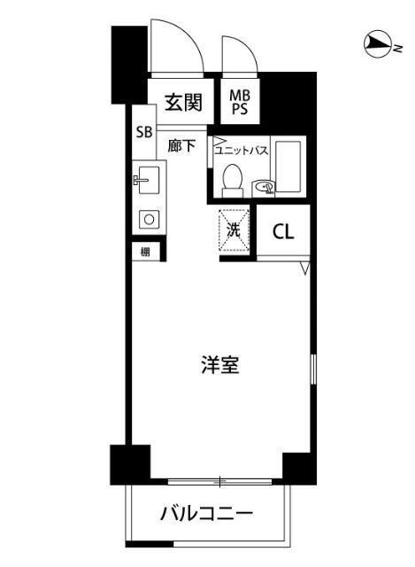 ダイホーステージ池上(ワンルーム/5階)の間取り写真