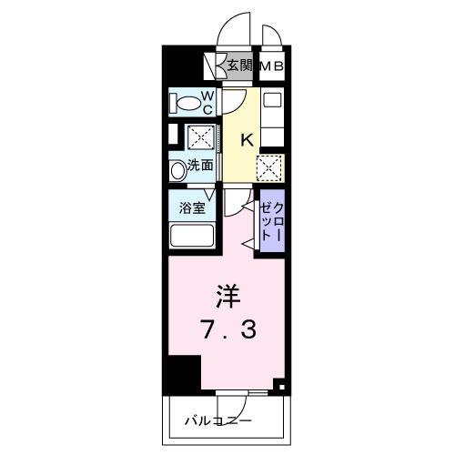 スアヴィス平塚八千代(1K/10階)の間取り写真