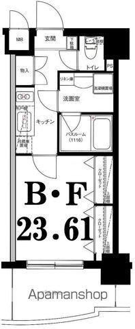 グリフィン川崎・西口参番館(1K/8階)の間取り写真