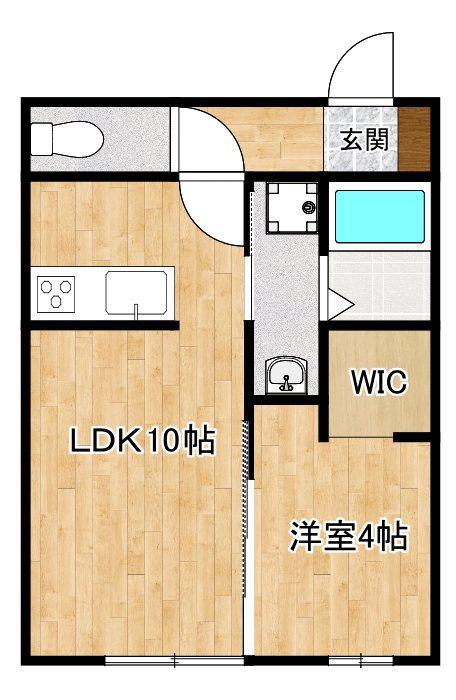 甘木鉄道 大板井駅 徒歩12分 2階建 新築(1LDK/1階)の間取り写真