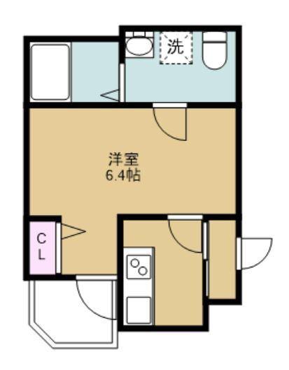 Dブランズ大宮西(1K/2階)の間取り写真