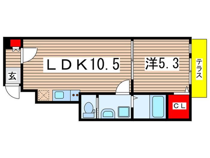 SIRO西都賀(1LDK/1階)の間取り写真