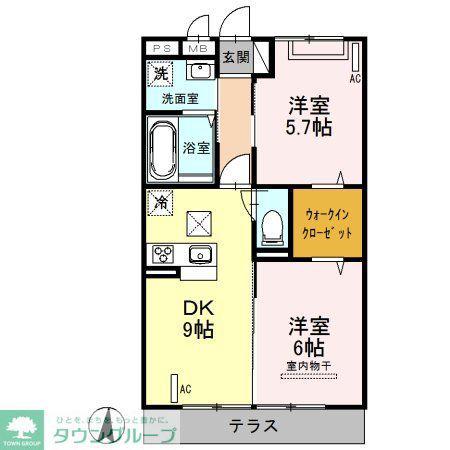 アネックス曙町(2DK/1階)の間取り写真