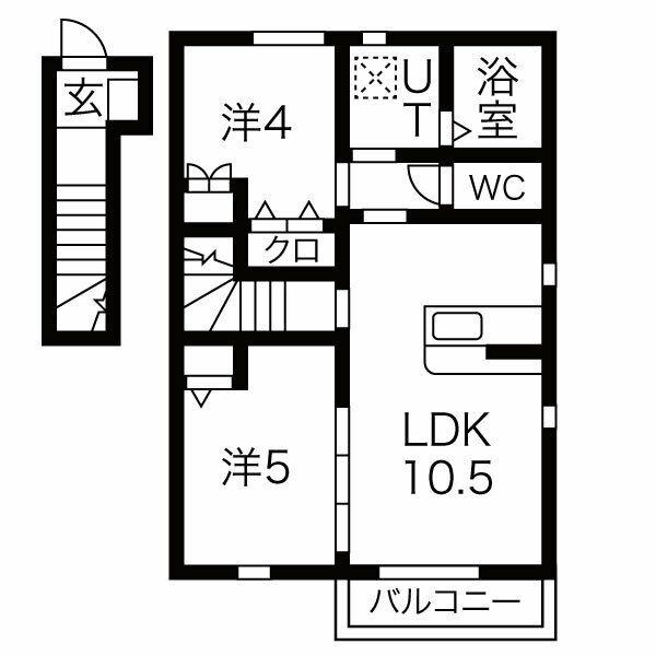 フルール(2LDK/2階)の間取り写真