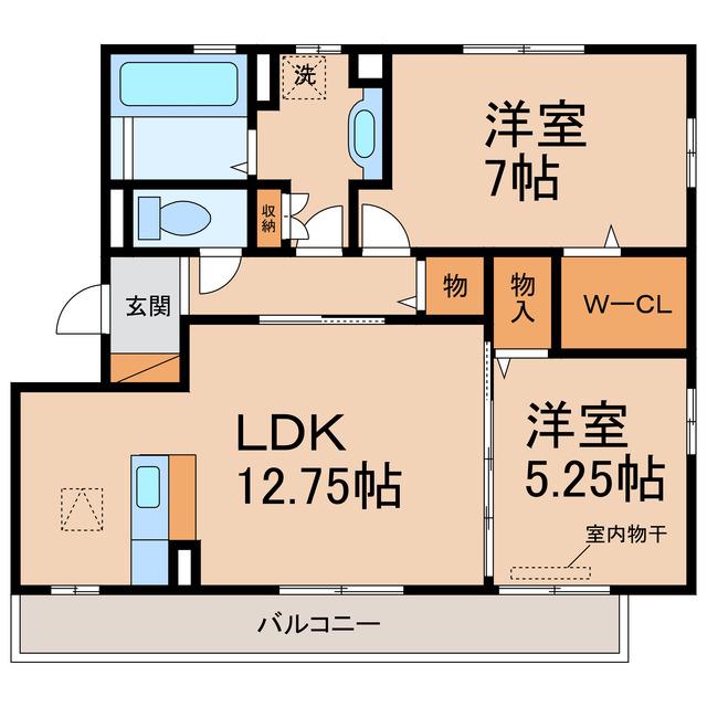 フォレスタ A(2LDK/1階)の間取り写真