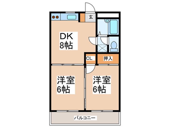 パルコーポアイ(2DK/3階)の間取り写真