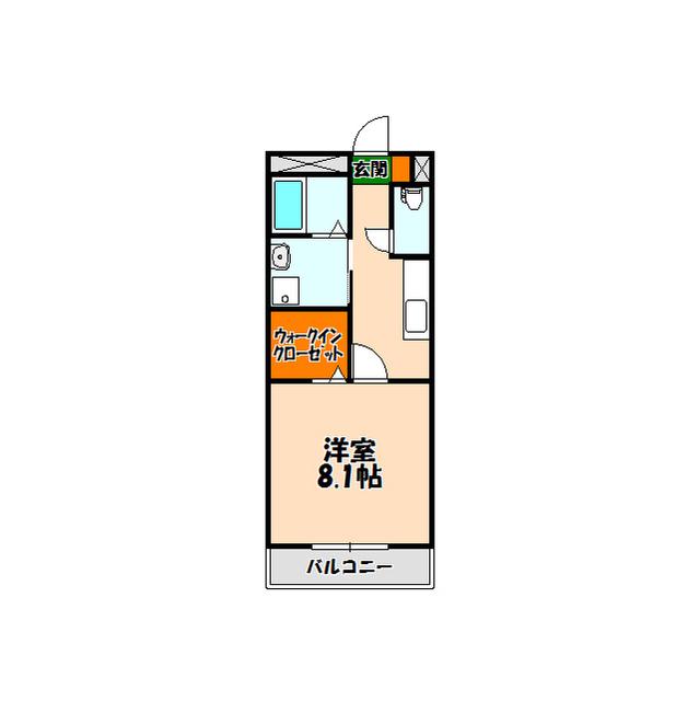 シフォン袖師(1K/2階)の間取り写真
