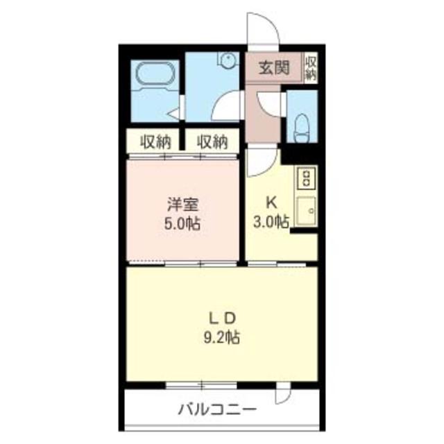 ソレアードIII(1LDK/2階)の間取り写真