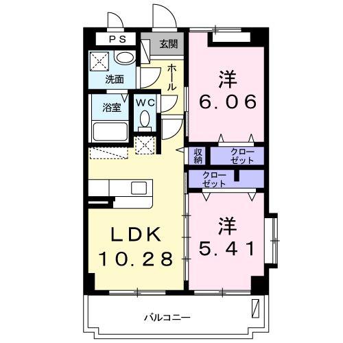 BCガーデンパレスI(2LDK/1階)の間取り写真