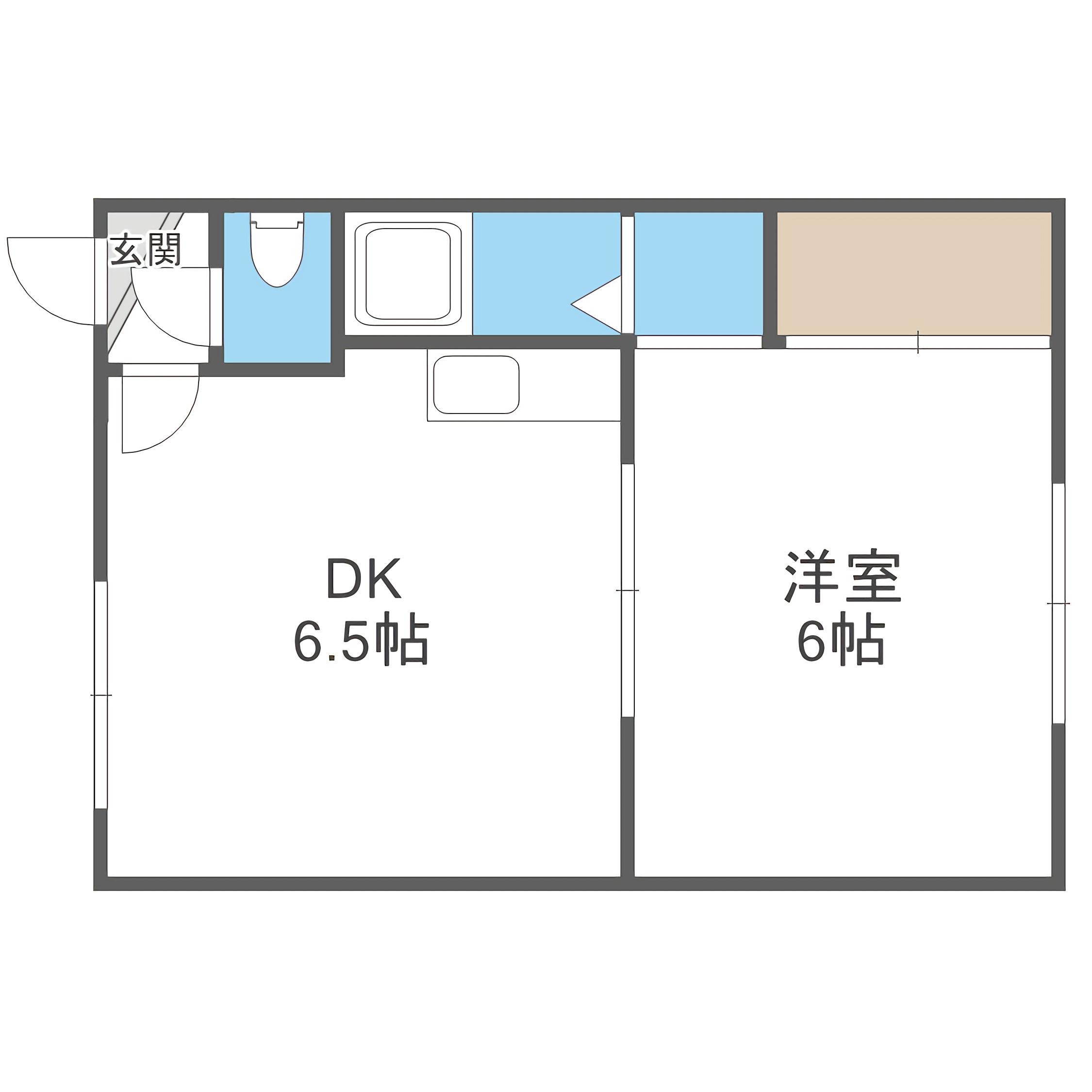 白石ハイツ(1DK/4階)の間取り写真