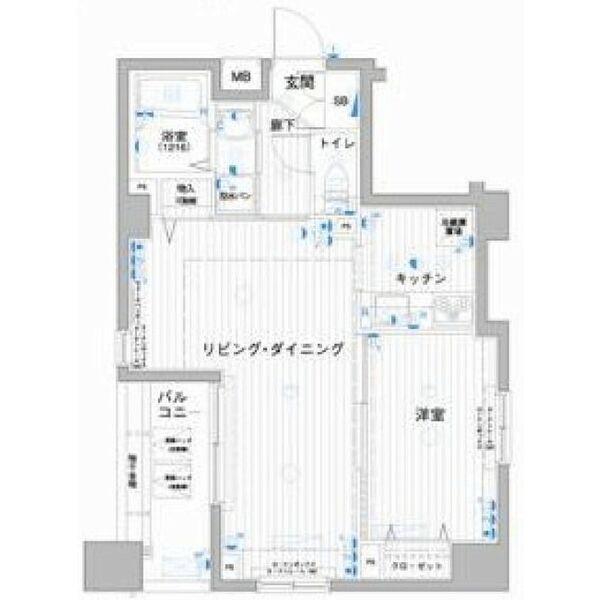 パークウェル浅草弐番館(1LDK/3階)の間取り写真